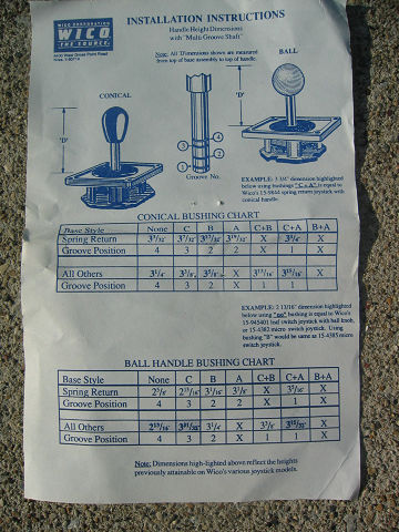 joyistick instructions front